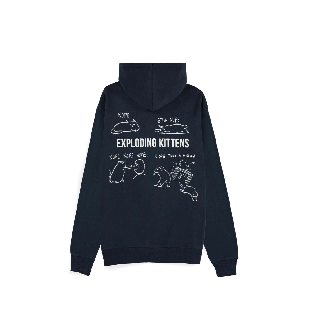 Exploding Kittens - Back Print Vest met capuchon - Donkerblauw